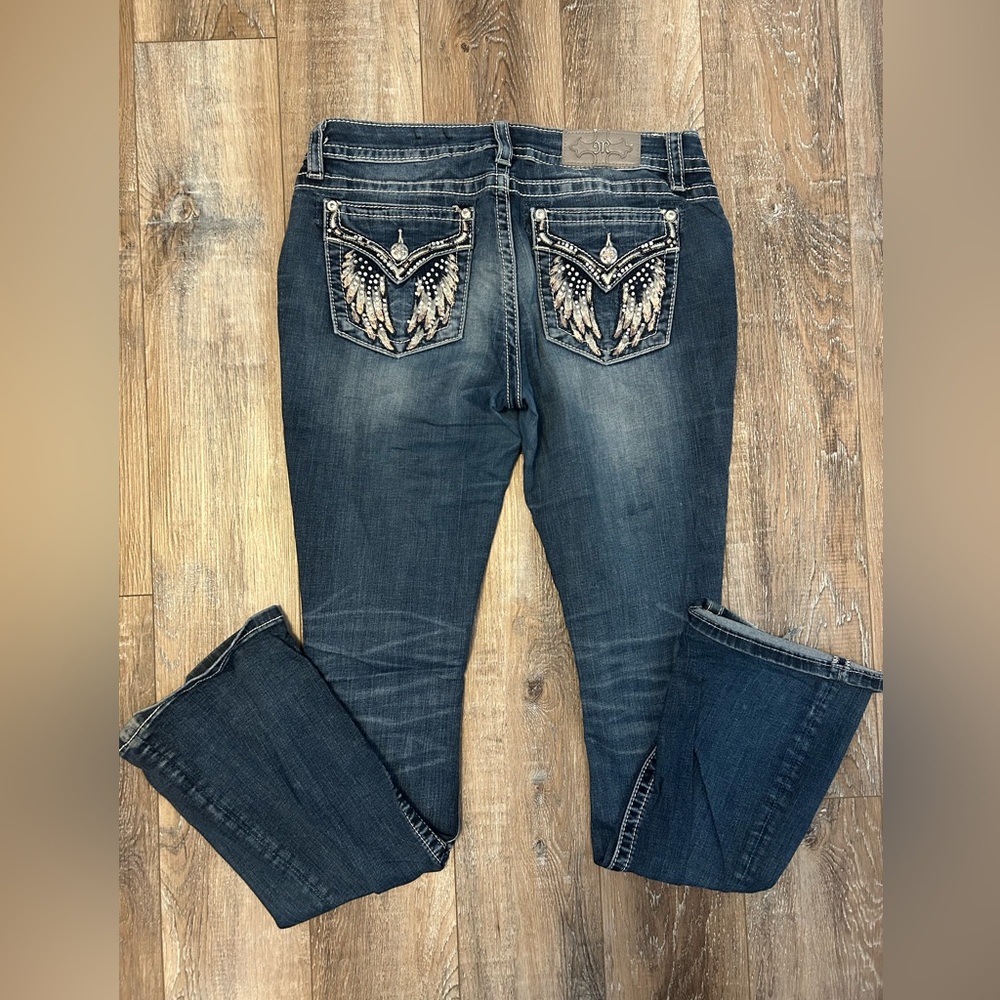 MissMe Women's Jeans Angel Wings Pockets